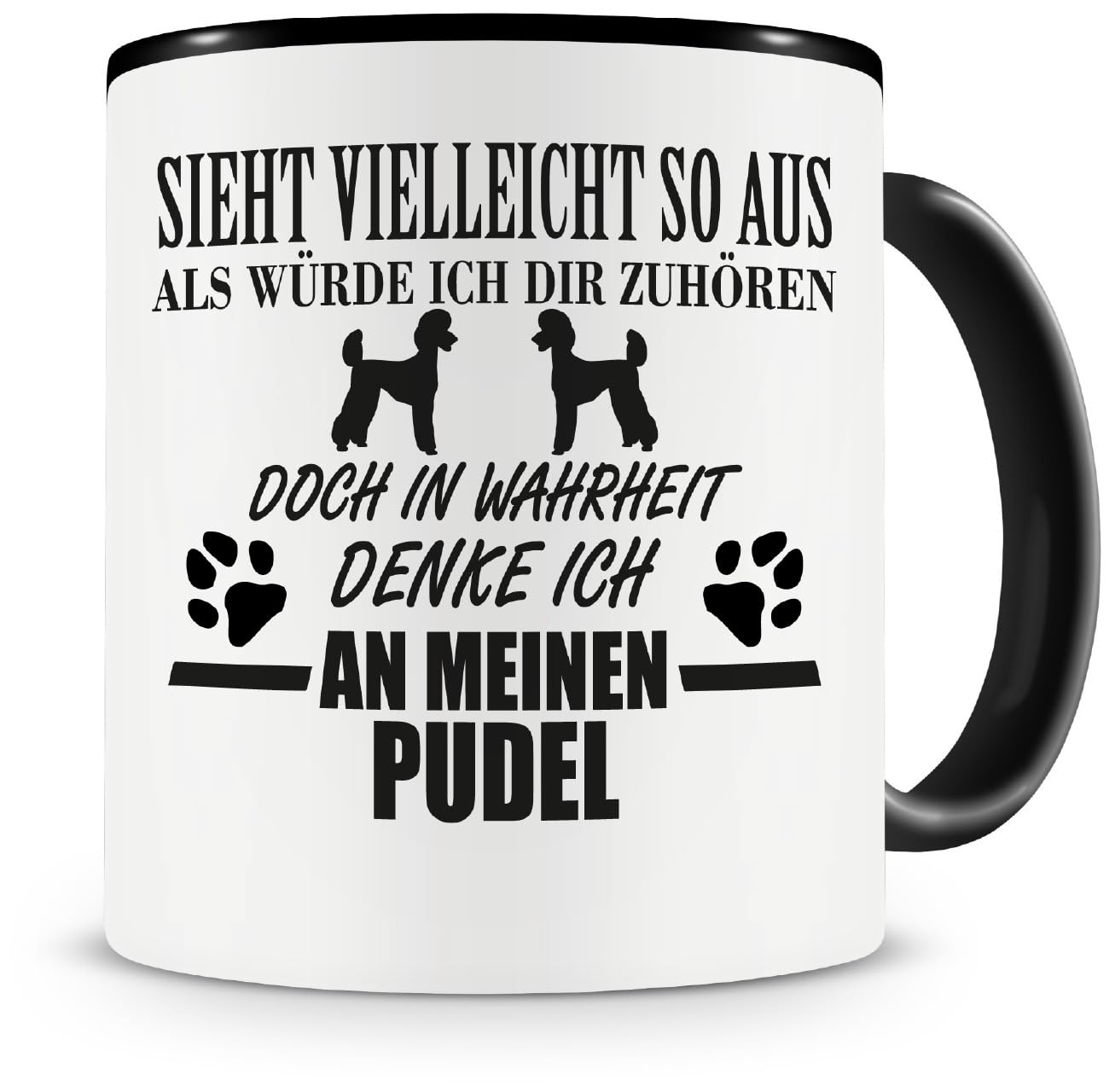Fisura- Set di tazze divertenti Tazze caffe con frasi. Set tazze colazione nero. Set di 5 divertenti tazze in ceramica (Spagnolo nero
