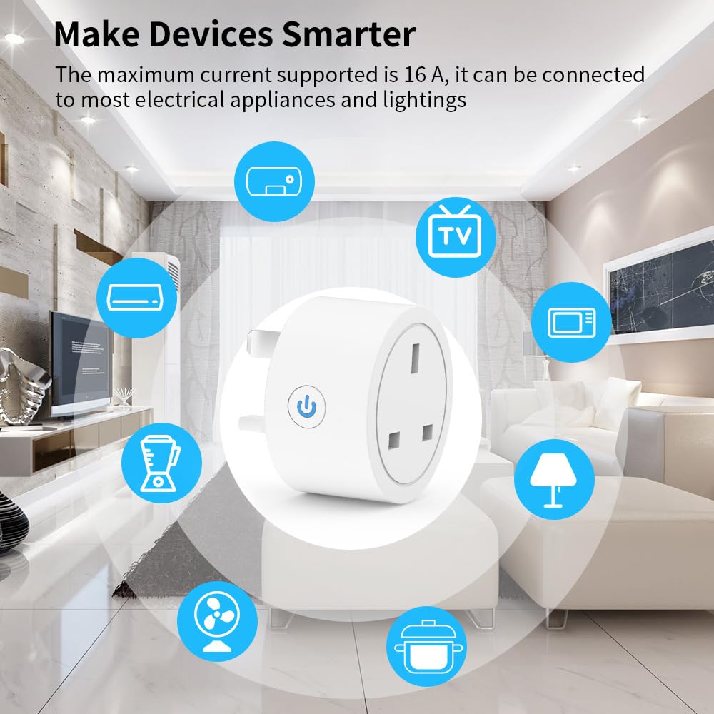 Zigbee Smart Plug Outlet Compatible with Alexa Google Assistant App and Voice Control ZigBee Hub Required UK 10A — view 5