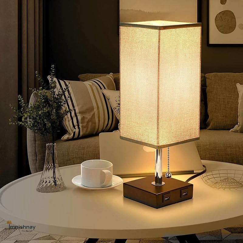 Imnishnay Table Lamp For Bedroom,Minimalist Bedside Table Lamps Night Light With Usb Ports & Metal Chain Switch Small Nightstand Lamps For Living Room Baby Room Decor Office Decoration Lamp (Grey)-Led (B0CGF3J1Y4) Amazon Price History, Amazon Price Tracker