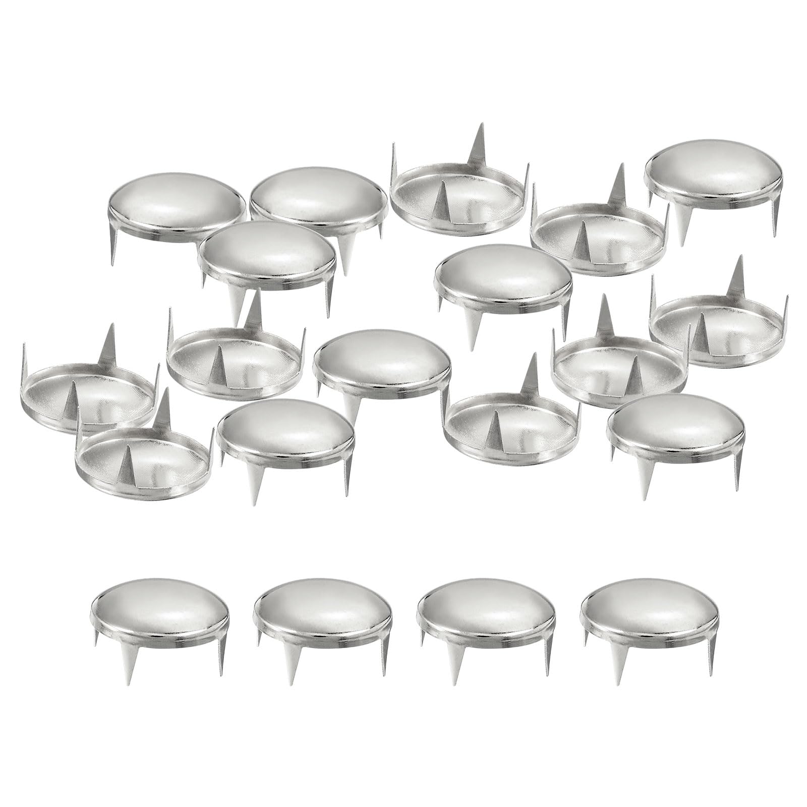 QUARKZMAN 160pz Rivetti a Cupola Tonda Argento, Rivetti Rotondi Borchie Ottone Punte Puntini Punk Rock Perline Artiglio per Vestiti Cintura Borsa Scarpe Bracciale Artigianato Pelle 16mm