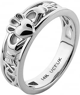 14K White Gold ULG-6157W Claddagh Ring - coolthings.us
