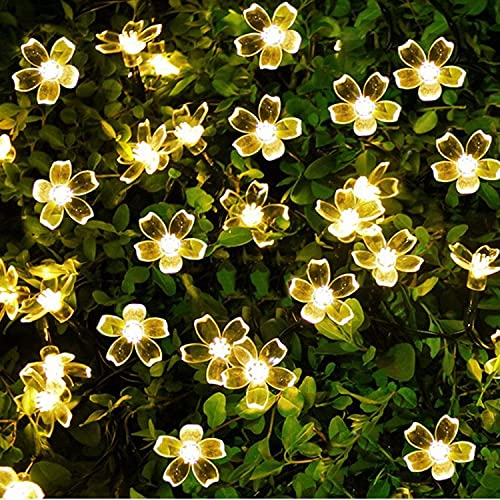 Image of Xenith 14 LED Silicone Blossom Flower Fairy String Decorative Lights for Diwali Christmas Tree Home Balcony Bedroom Window Wall Garden Navratri Ganpati Valentine Decoration (Warm White, 3.5 Meter)