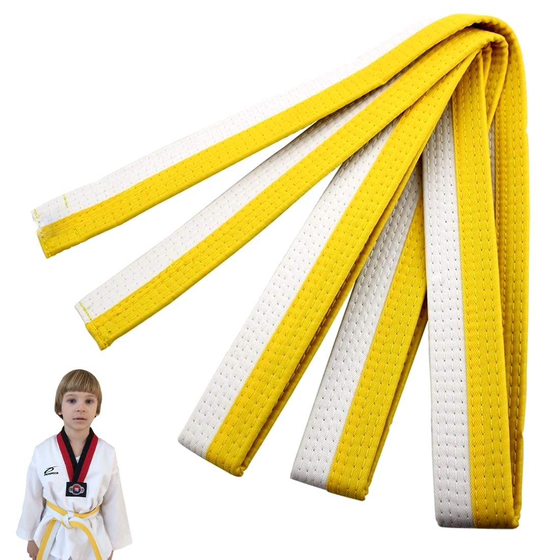 Cintura Karate Judo Bianca – Tessuto Misto Cotone – Resistente Per Bambini E Adulti – Taekwondo Aikido - 4