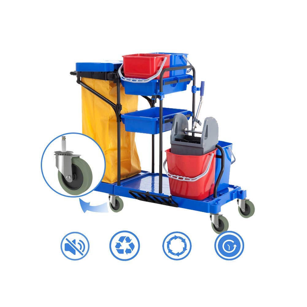 Castors 3 Inch /4 Inch Rubber Casters M10 Thread Silent Universal Swivel Dining Car Wheels With Brake Furniture Trolley Medical Cart Casters 80KG Per