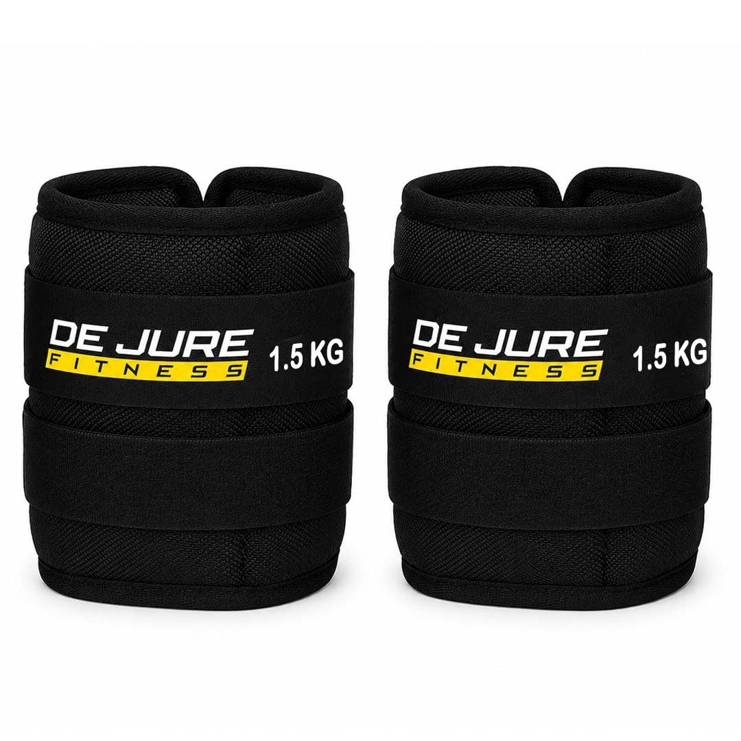 DE JURE FITNESS Ankle & Wrist Weights Set - Adjustable Straps - 1.5KG Each (Total 3KG) - Strength Training, Running, Yoga, Aerobics, Home Gym Workout – Unisex – Durable & Comfortable – Black-picture-23