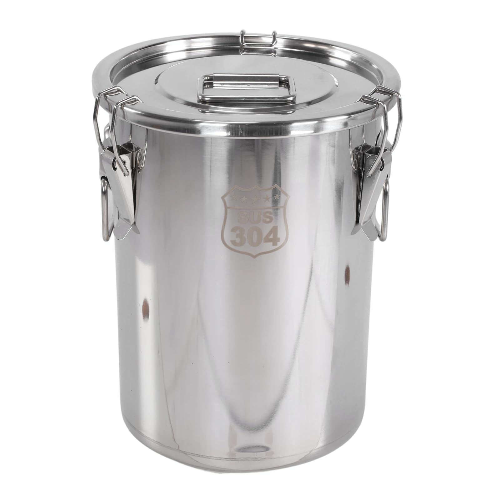 GETBSTOOP 304 Stainless Steel Airtight Canister for Kitchen, Food Storage Container with Sealed Lid, Locking Clamp & Handles, Kitchen Storage Bucket for Rice, Flour, Grain, Cereal, Coffee Bean