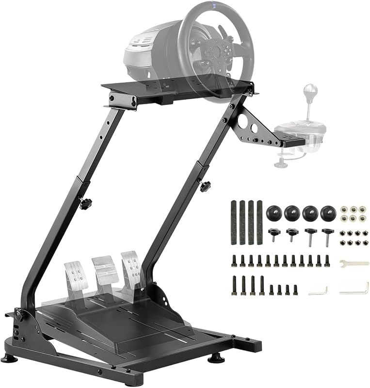 Racing Wheel Stand, Height Adjustable Steering Wheel Stand | Racing Simulator Cockpit for Logitech G920 G29 G923 G27 G25, Thrustmaster T300RS TX F458 T500RS T150 Xbox PS4 PS5 PC