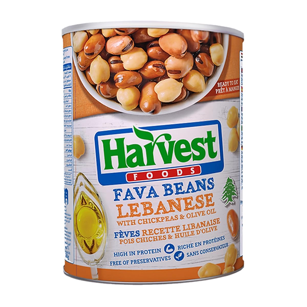 Harvest Canned Fava Beans with Lebanese recipe Ready To Eat Rich in Protein 400 gm