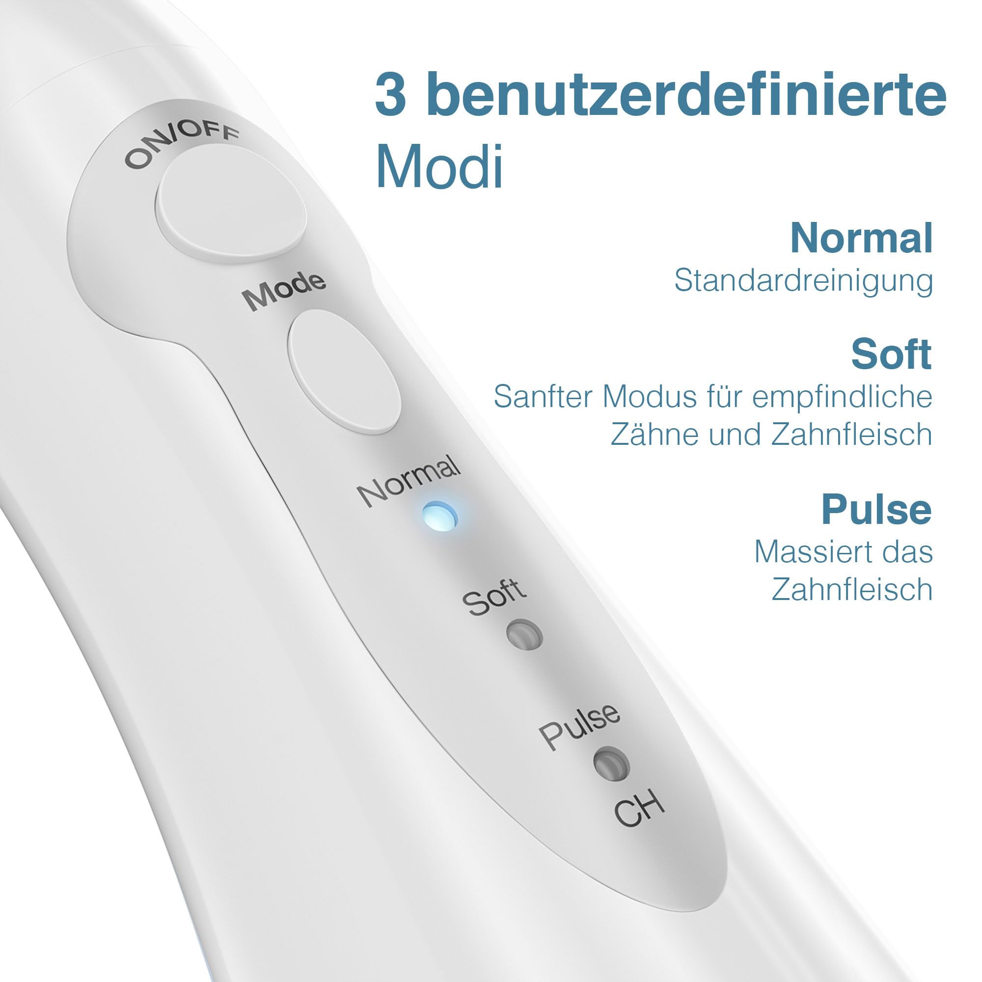 AquaSonic Aqua Flosser Kabellose Munddusche, wiederaufladbarer Water Flosser zur Zahnreinigung, wasserdichter tragbarer Oral Irrigator mit 5 Düsen für Zahnspangen, Zuhause & Reisen