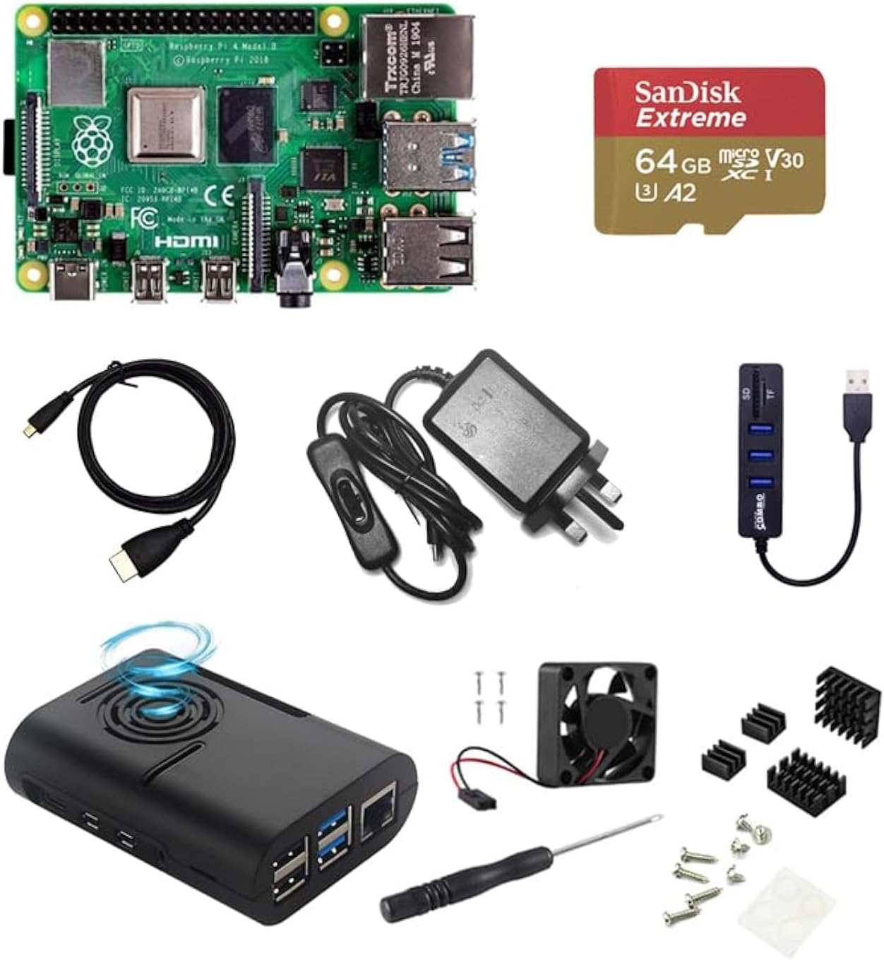 Raspberry Pi 4 8GB Kit Raspberry Pi 4 Model B 8GB Ram Starter Kit with Pre Install Raspberry Pi OS