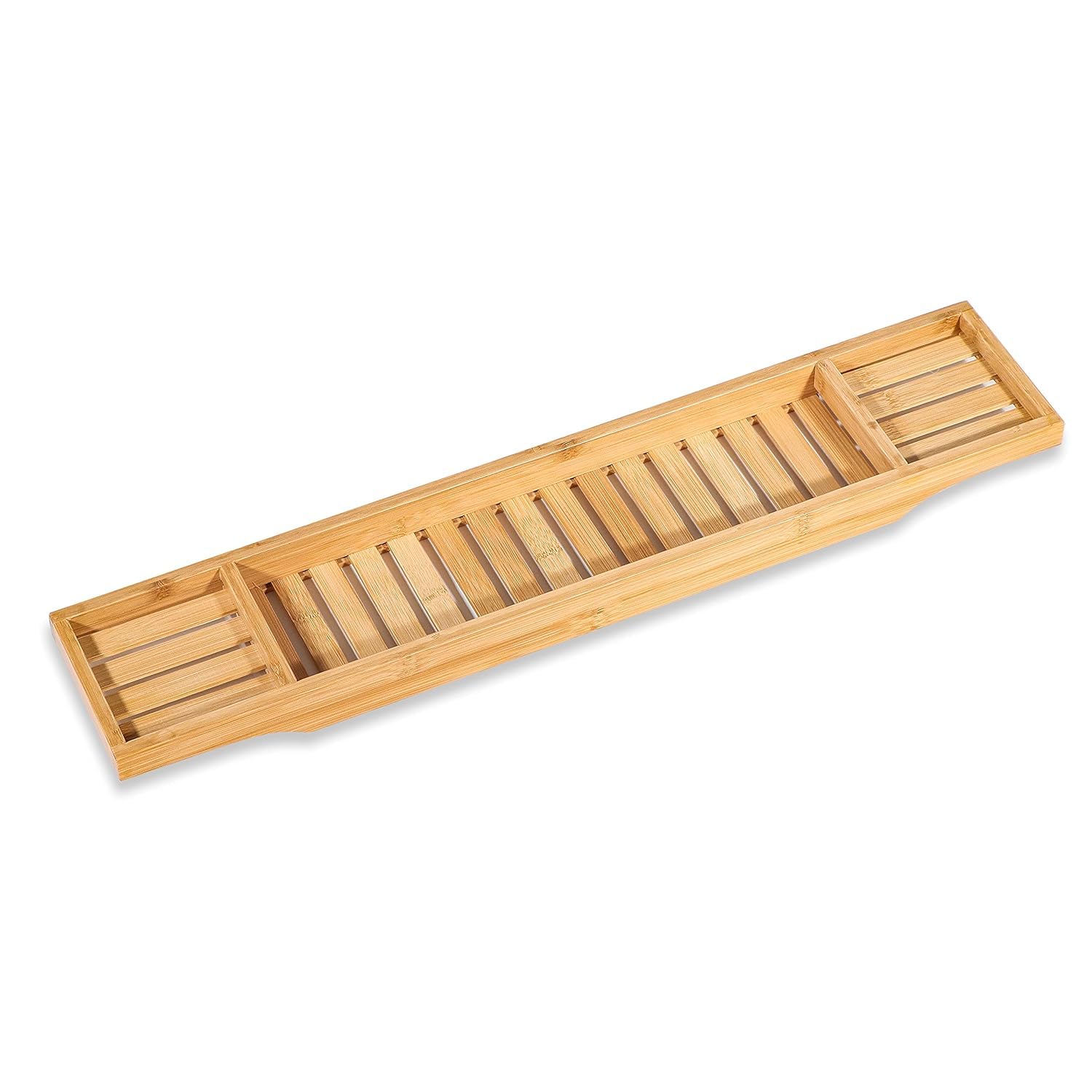 Bandeja de Bañera de Bambú, Organizador Rejilla Elegante, Soporte Decorativo para Jabón, Velas y Botellas, Ideal para un Baño SPA Relajante, 70x15x4.5cm