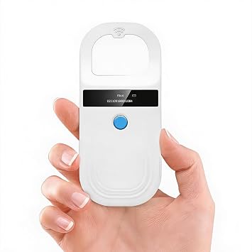 Portable Animal Tag Reader Scanner, 134.2KHz for ISO11784 FDX-B EMID Microchips, Data Storage, 15cm Read Range for Pet Livestock Wildlife, USB 5V Charging