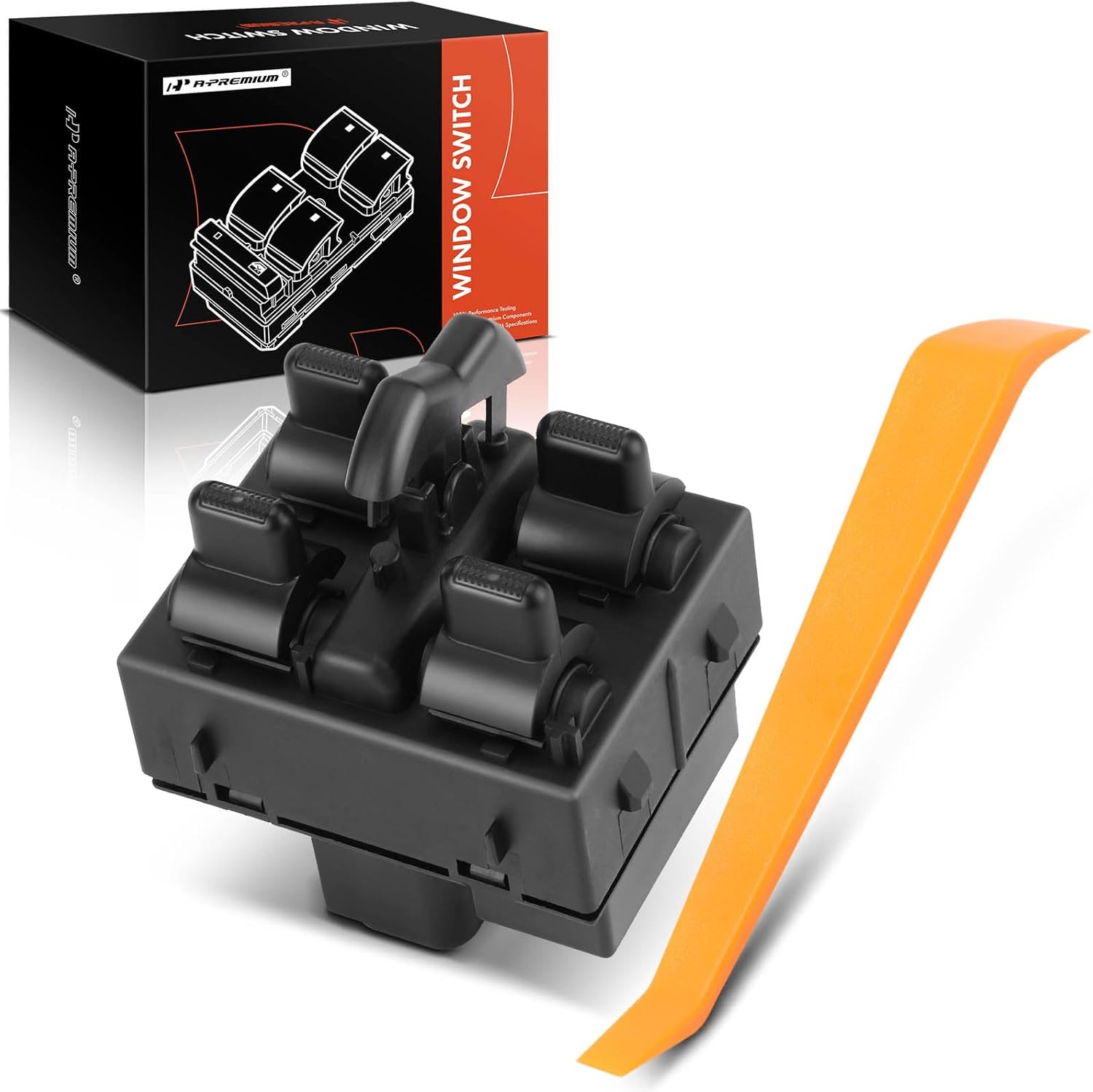 A-Premium Power Window Master Control Switch Compatible with Jeep Wrangler 2007 2008 2009 2010 Sport Utility 4 Door, Front Left Driver Side, Replace# 4602756AB, 4602756AA