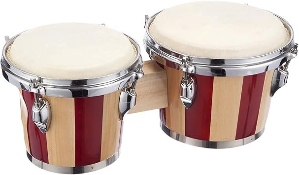 Bongo Drum - Professional Wooden Hand Drum with Natural Tone Drum Head | Educational Percussion for 6" and 7" Bongo, Kids, Adults, Beginners, Lightweight and Portable, Perfect for Music Class, Home