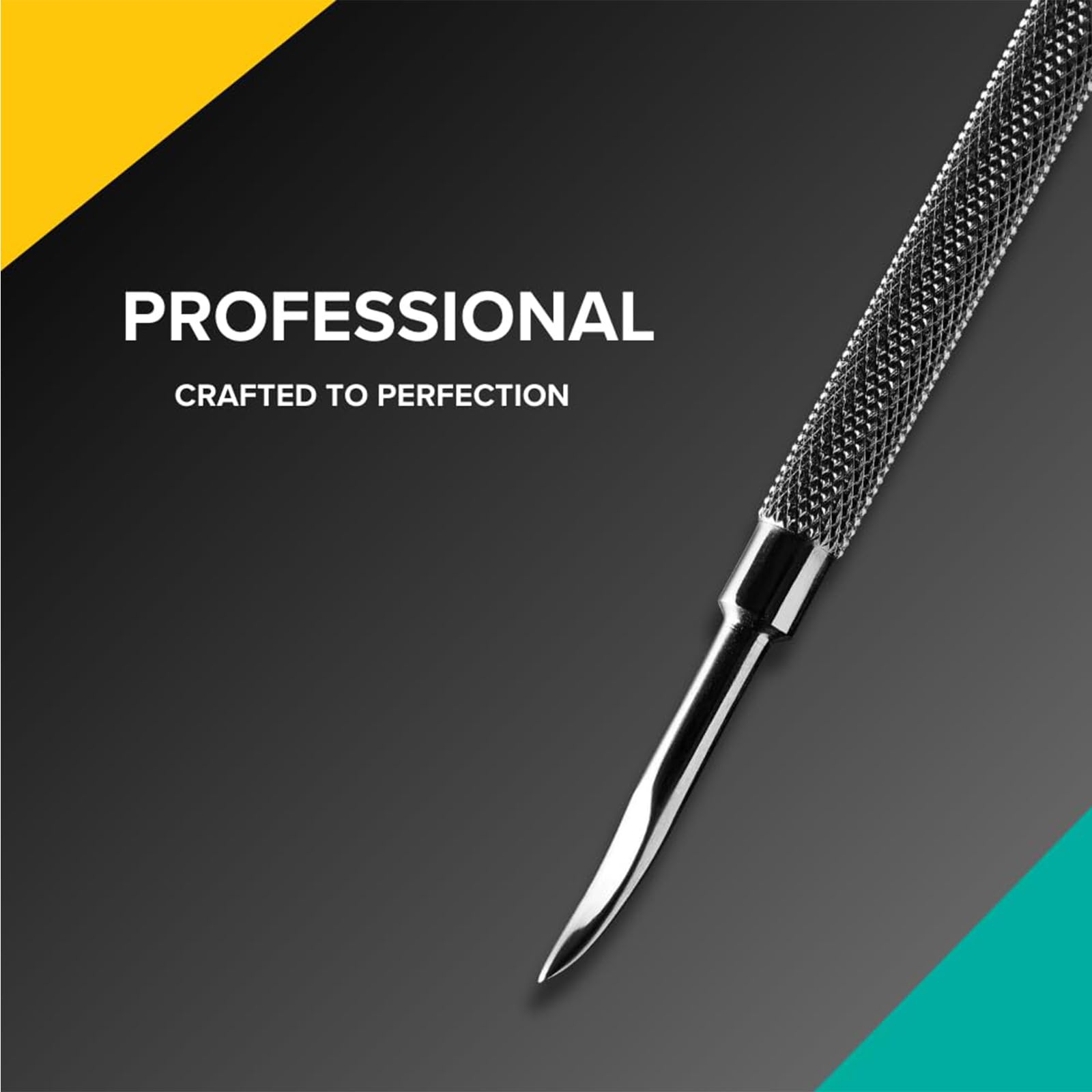 Professional Double Ended Hypoallergenic Stainless Steel Metal Pusher (Cuticle Pusher), argent - Image 3