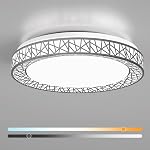 Lightania 12 Inch Flush Mount Ceiling Light, Modern Black LED Ceiling Light Fixture, 20W 1400LM 2700-6500K Adjustable, Dimmable Ceiling Lights for Bedroom, Kitchen, Hallway, Bathroom, ETL Listed