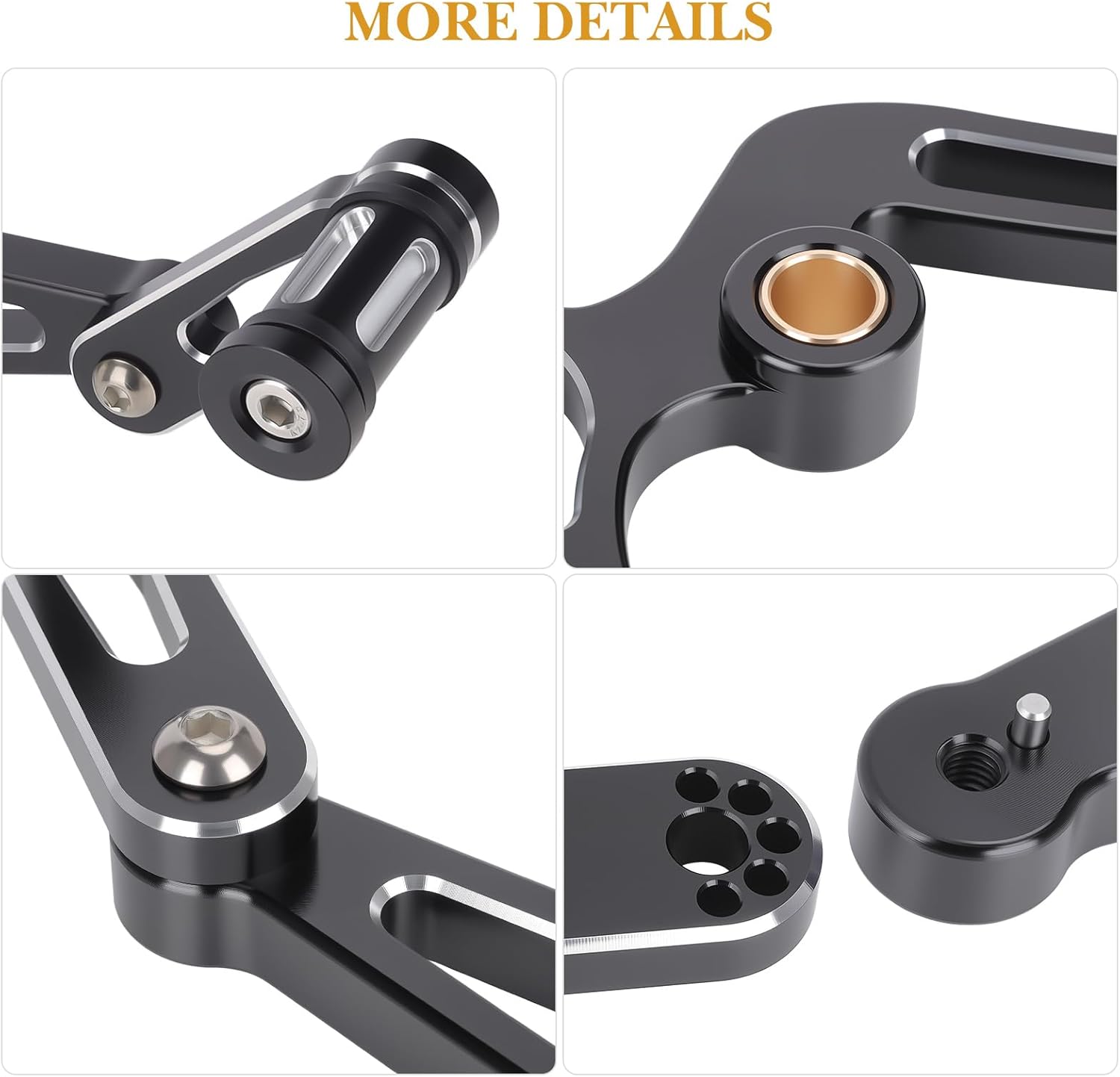 Aluminum Heel Toe Shifter Lever Kit for Indian Scout & Scout Sixty 2015-2024 Motorcycle Front+Rear Gear Shift Accessories Shifter Brake Pedal Foot Pegs, Black