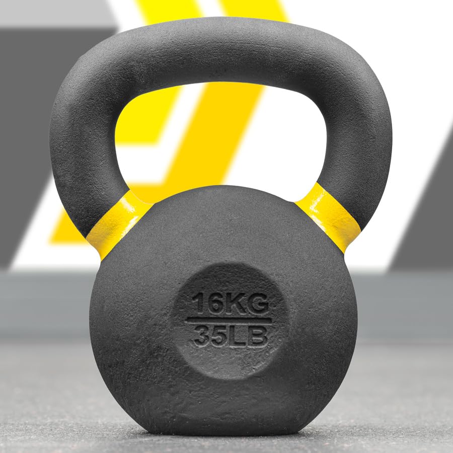 METIS Pro Cast Iron Kettlebells | Improve Your Strength Training with Premium-Quality Weights – Choose from Various Sizes [4-48kg] and 2 Set Options (16kg)