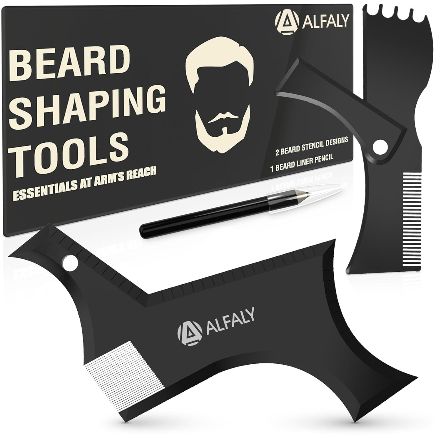 Beard Shaper Kit - Premium Lineup and Guide Tool for Precise Beard Shaping & Styling Black Shaper Kit