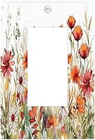 Vista 32 de Placa Cubierta de Interruptor de Luz de Palanca Individual con Diseño de Flor Botánica en Tablero de Madera Rústico Estilo Granja - Placa de Pared