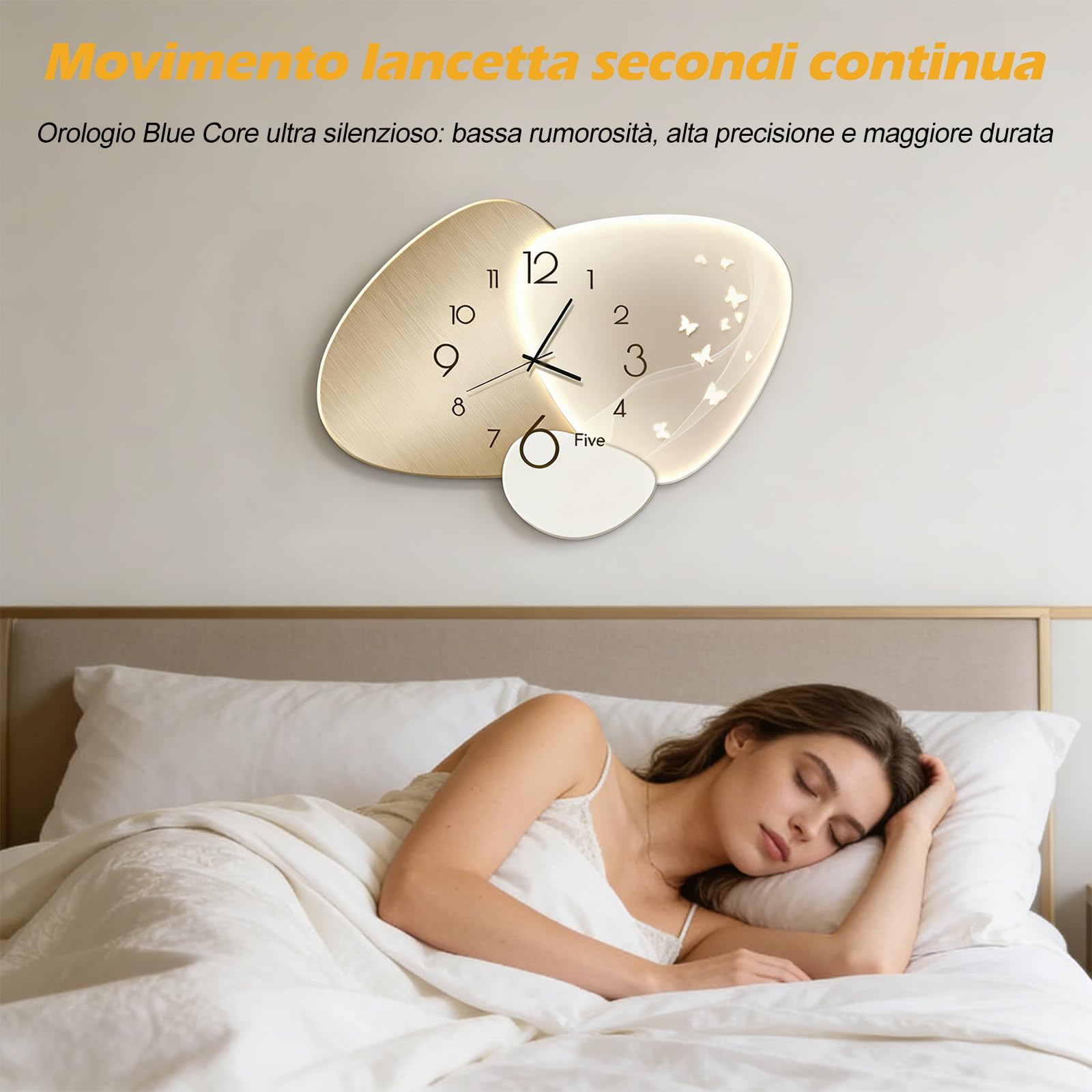 Ergocar Orologio Da Parete Silenzioso In Stile Nordico Moderno Ceramica Cristallina Ad Alta Definizione Impermeabile Alimentato a Batteria Decorativo Per Scuole, Soggiorni, Uffici, Camere Da Letto