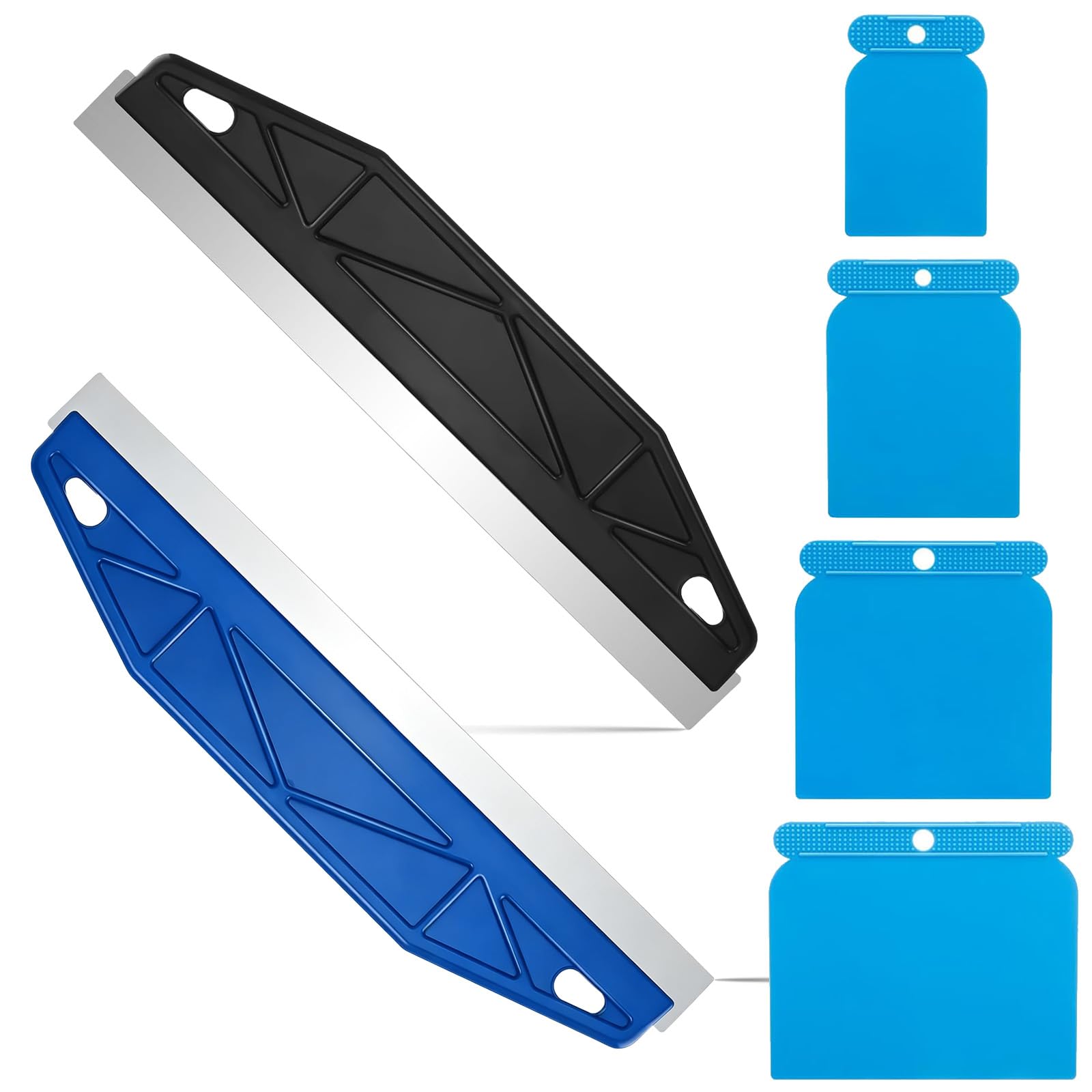6 Pcs Paint Edger for Cutting in Edge Painting Tool, Paint Edger Tool for Cutting in Painting Wallpaper Guard and Measurement, Wallpaper Scrapers for Decorating Tools (Blue Black)