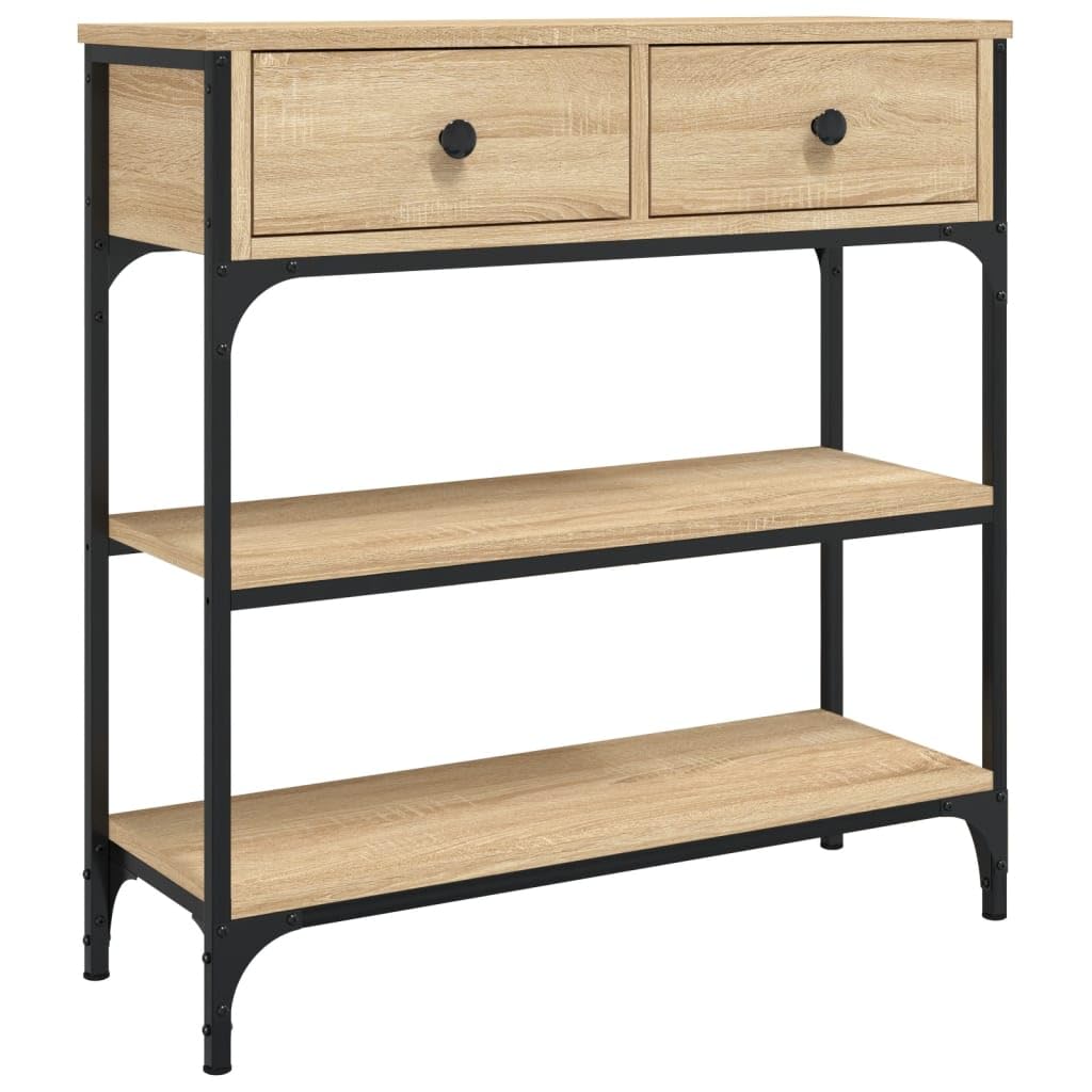 vidaXL Mesa Consola Madera de ingeniería Roble Sonoma 72,5x25x75 cm