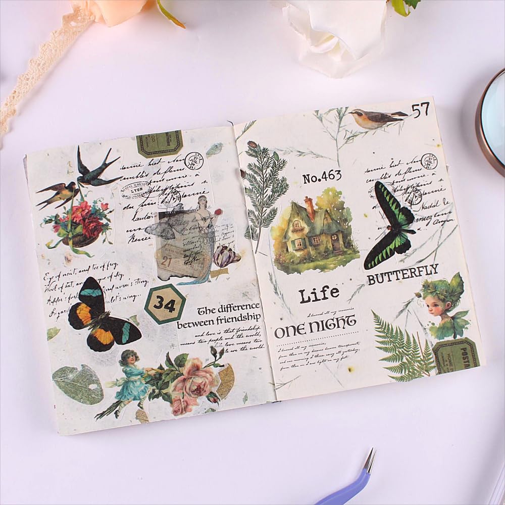 Washi książka z naklejkami w stylu vintage, ponad 900 mini naklejek do pamiętnika, albumy do pamiętnika, albumy kolekcjonerskie, artykuły do majsterkowania