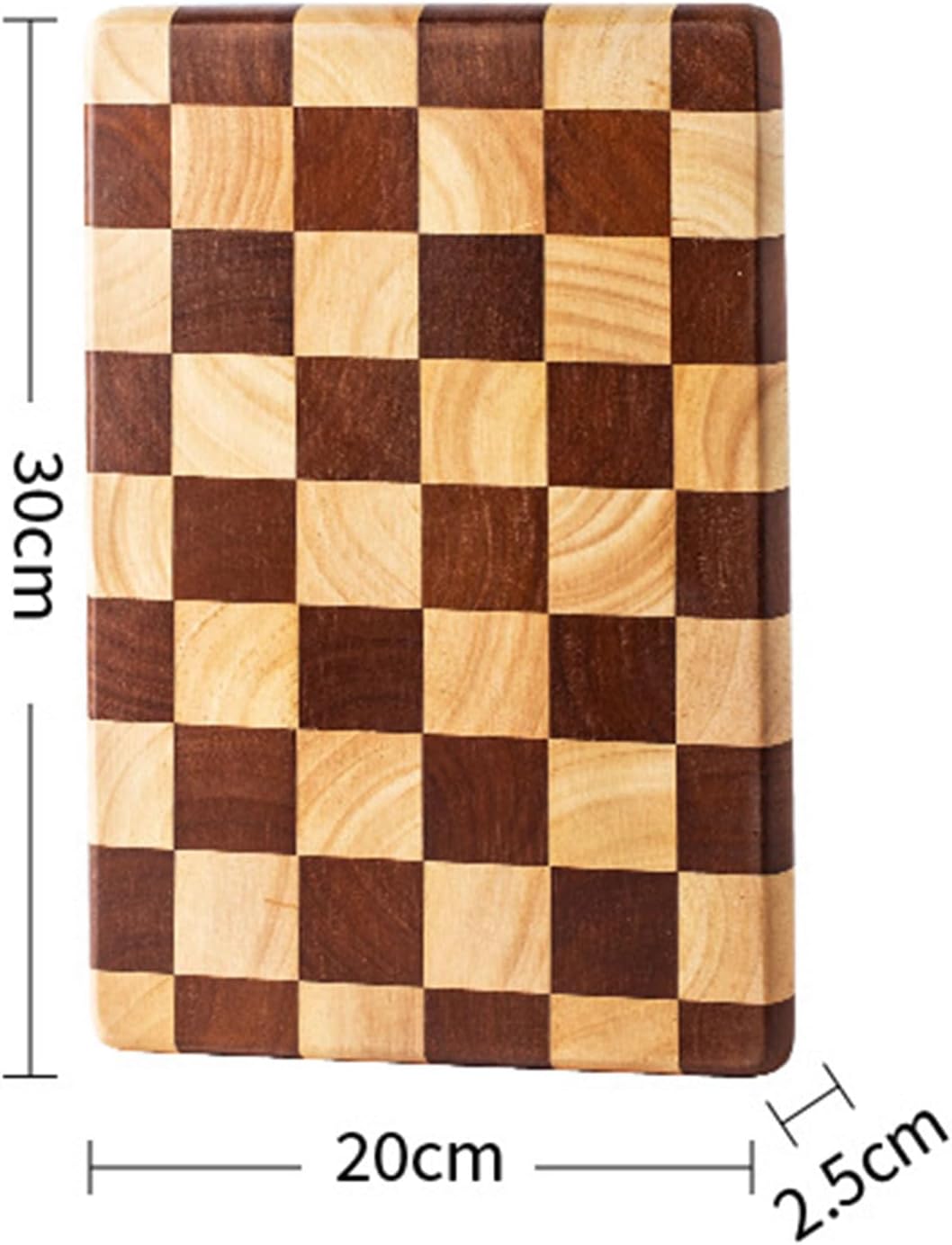 Linwnil End Grain Cutting Board11.8"L x 7.9"W, Heavy Duty Acacia/Rubber Wood Cutting Board For Kitchen, Flippable Serving Board For Meat, Bread & Fruits, Rectangle (11.8"L x 7.9"W) image 4