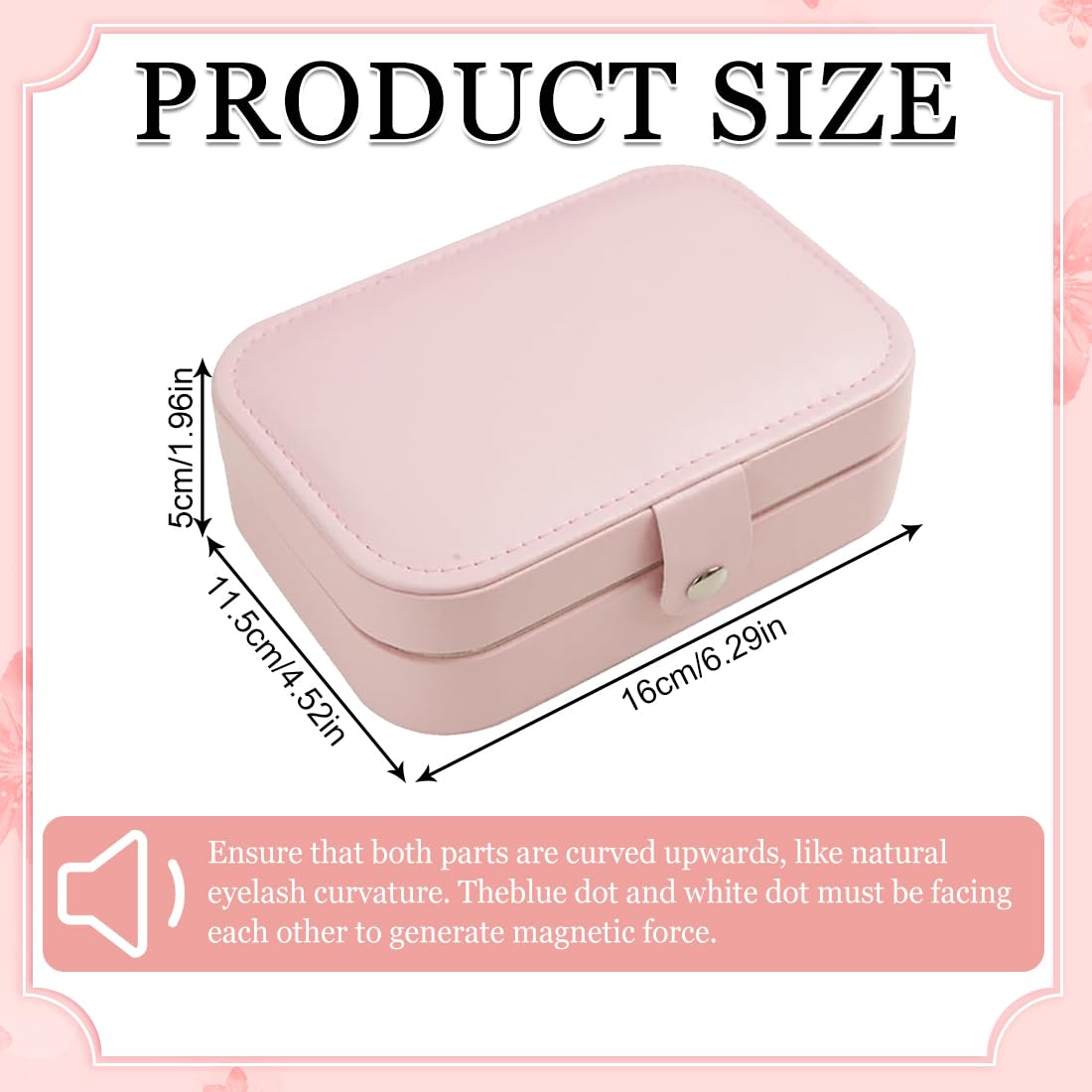 Joyero Pequeño Portátil para Mujer, Caja de Joyas para Anillos, Pendientes, Collares, Pulseras - Rosa