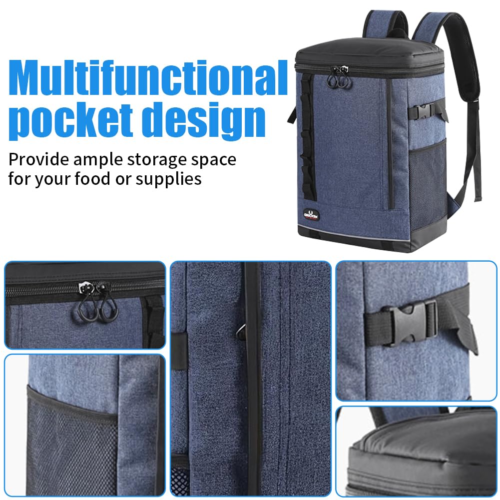 Zaino Termico Frigo 20L, Borsa Termica Porta Pranzo, Borsa Frigo,per Alimenti Mantenere Caldo o Freddo per Pic-nic,per Picnic Escursionismo Campeggio Barbecue Campeggio