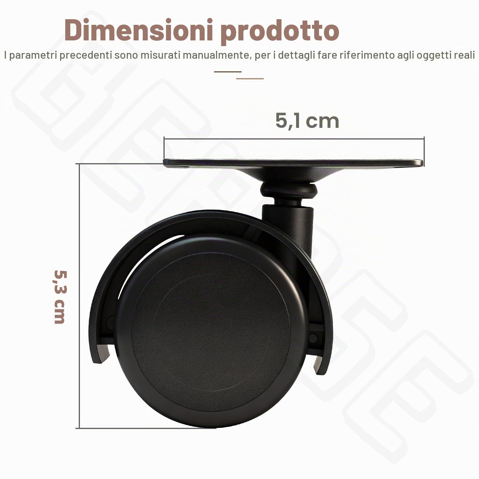 Rotella/piastra D-olly da 40 mm compatibile con R-ainbow V-acuum D4 D4C SE E E2 Series D-olly D-Ollie Cart Ruote girevoli – Confezione da 4