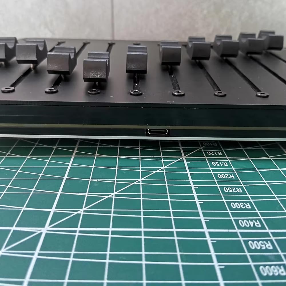 Controlador MIDI de 10 Canales con Fader, Mensajes CC Personalizables, Interfaz USB/Tipo C para Software DAW
