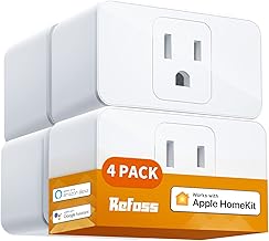 Refoss Smart Plug 4 Pack, WiFi Outlet Works with Apple HomeKit, Alexa, Google Assistant, Siri, Timer & APP Remote Control, 15A, 2.4GHz Only