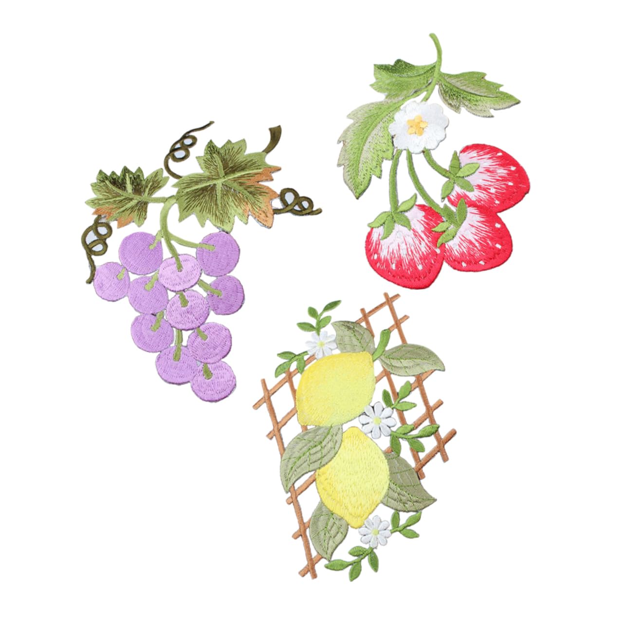 jojofuny 4 Set Ricamata Con Frutta Salto Appliques Cerotti Stoffa Toppe Di Frutta Ricamate Giacca Vestiti Cucire L'applique Forniture Artigianali Fai -da -te Tessuto 3 Pezzi*4