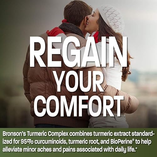 Vista 4 de Curcumina de cúrcuma con BioPerine – Soporte articular de alta potencia premium con 95% curcuminoides estandarizados – Cápsulas sin OMG con pimienta