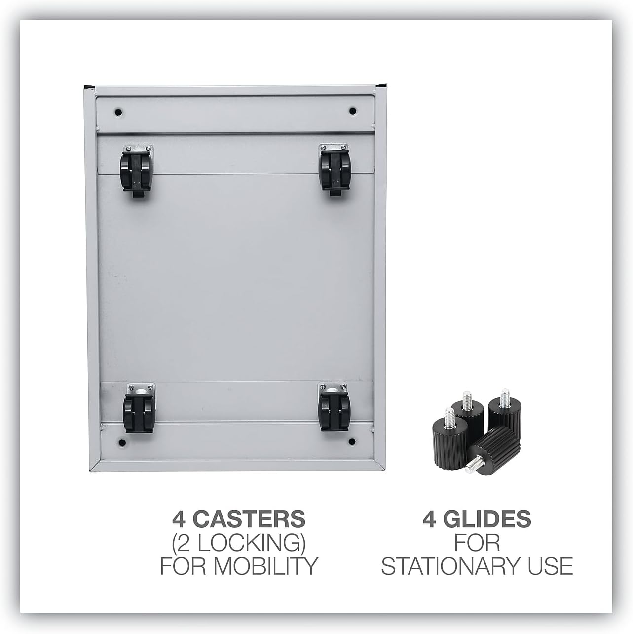 Alera PAFFLG Two-Drawer Metal Pedestal File, 14 7/8w X 19-1/8d X 27-3/4h, Light Gray