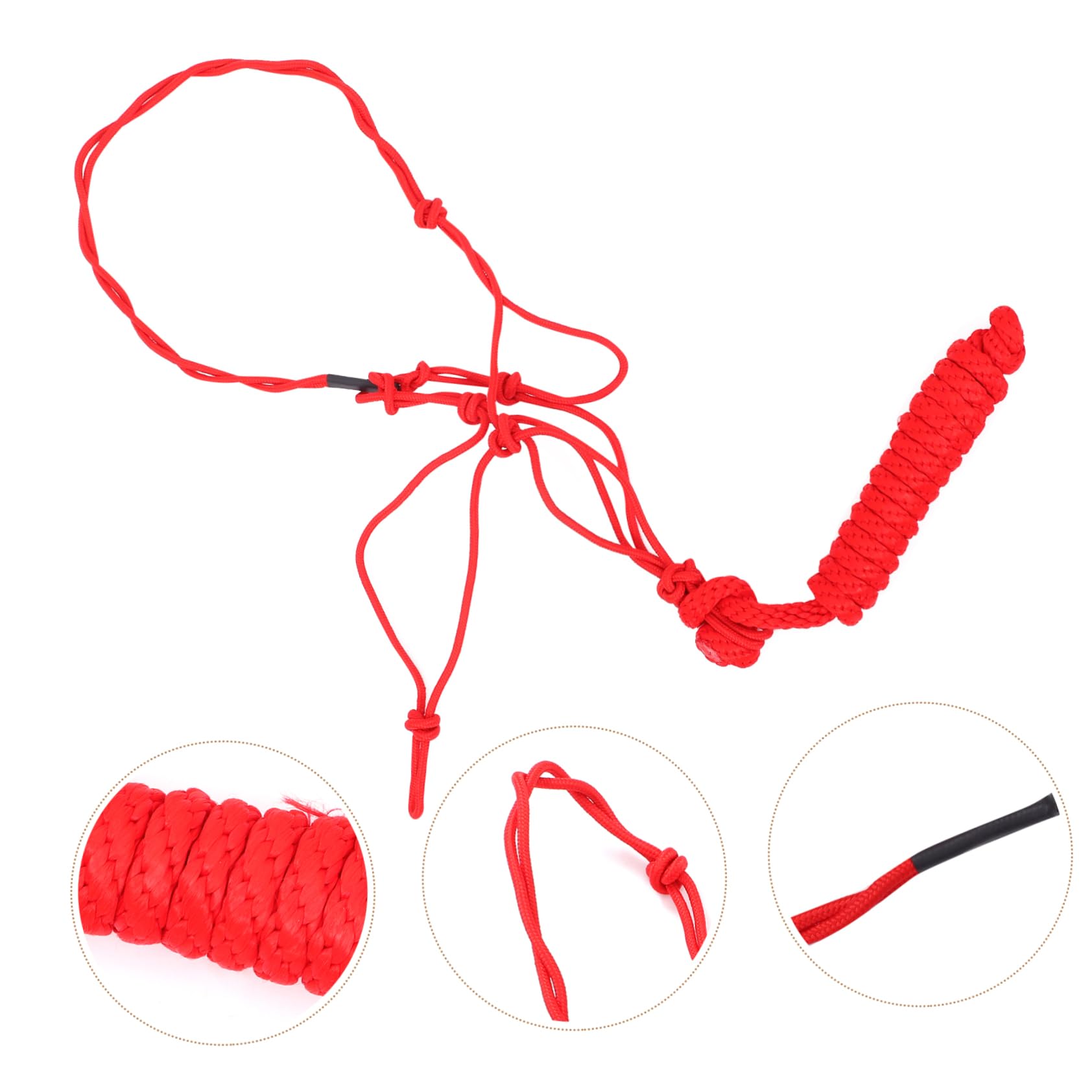 Cabestro Collar Cuerda de Poliéster Caballos de Rojo | Entrenamiento Ecuestre, Ajuste Cómodo Cabeza, Resistente al Desgaste y Fácil de Guardar