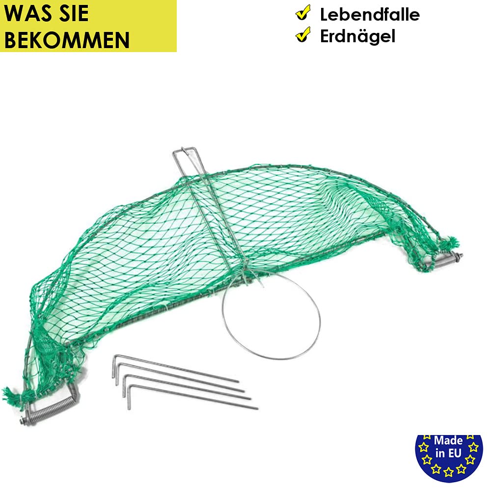Petigi Lebendfalle Netz Vogelfalle Falle Vogel Vögel Umsiedeln Netzfalle Sofort Einsatzbereit Schnell und einfach Vögel fangen Wetterfest Grün Rund mit Netz