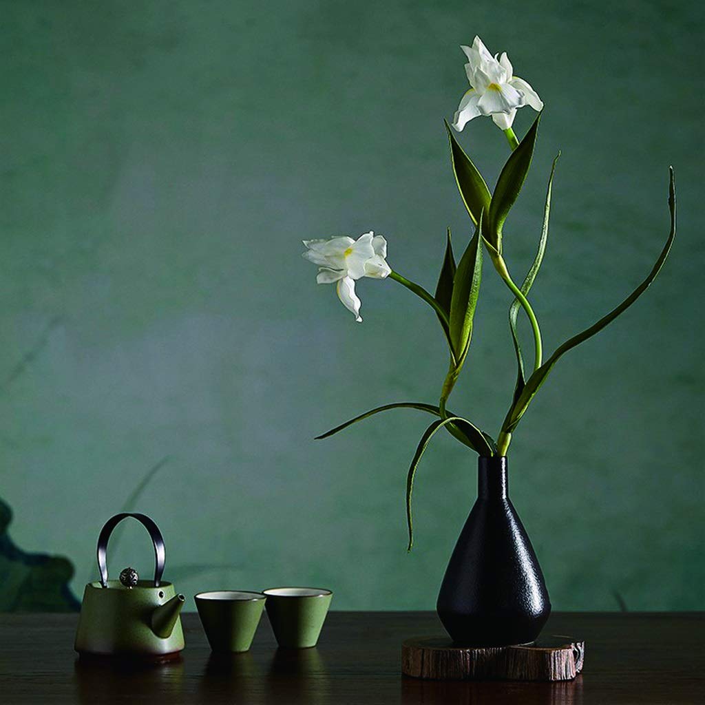 GLigeT Kunstblumen 17,7-Zoll-künstliche Blumen-Bonsai for Büro-Teestube-Wohnzimmer-Anzeige, gefälschte Blumen-Bonsai mit Keramikvase (weiß) Blumen Fake