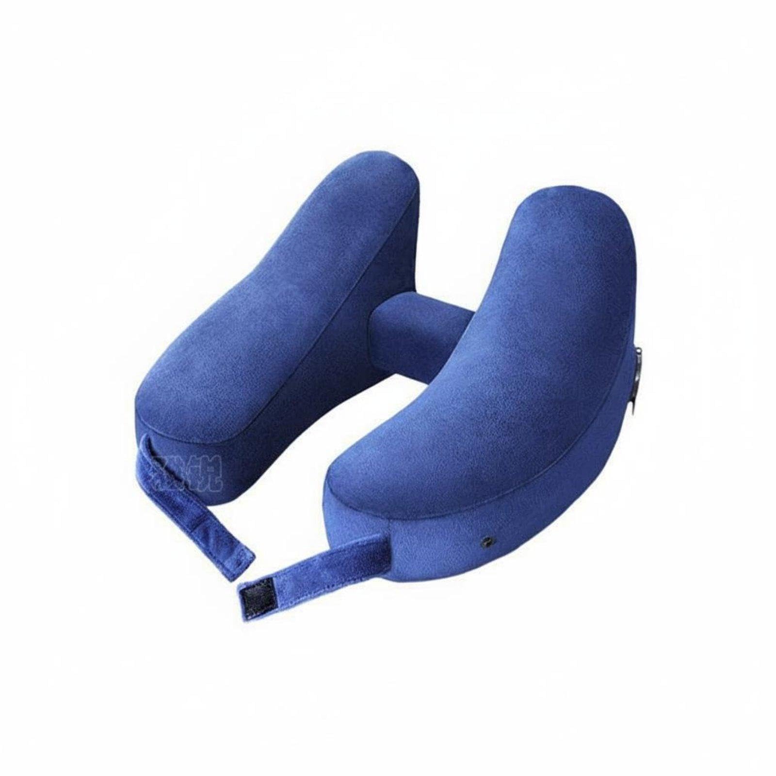 LOOM TREE H Shape Neck Pillow Easy to Inflate Hooded Neck Pillow Portable for Car, Office Rest Navy Blue|Travel| Travel Accessories| Travel Pillows-image-34