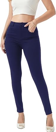 heipeiwa Womens Dress Pants Comfort Stretch Slim Fit Leg Skinny Pants with Pockets Work Business Casual Trouser