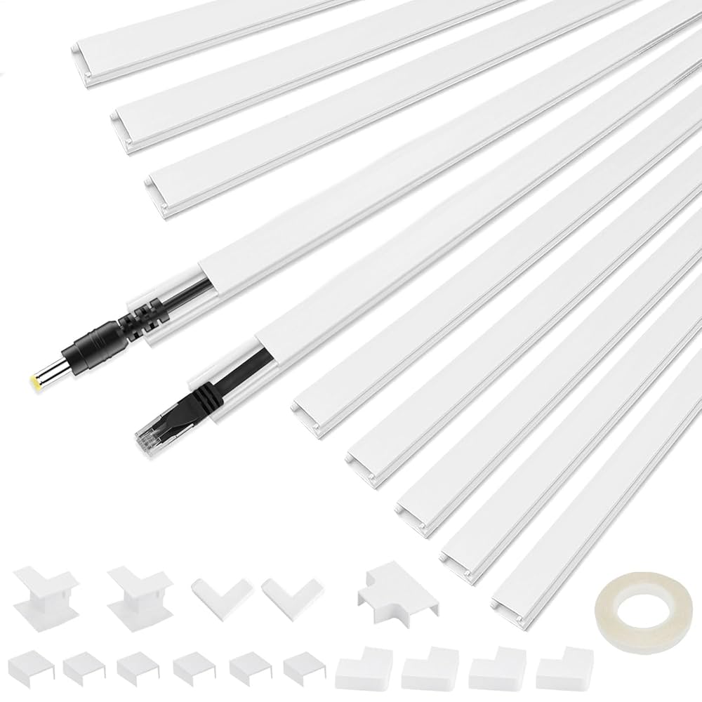 Cache Câbles Autocollant 2m - Goulotte Blanche Découpable Pour Câbles TV Et Électriques