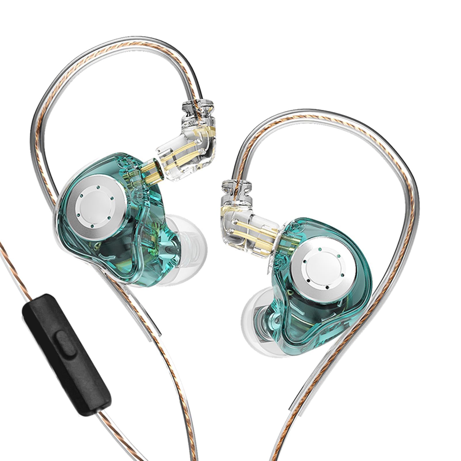Ejoyous Negli Auricolari del Monitoraggio Auricolare, Auricolari Auricolari a Doppia Magnetica unità Dinamica con Cavo Staccabile da 0,75 Mm (Nessun microfono) (Con microfono) (Nessun microfono) (Con