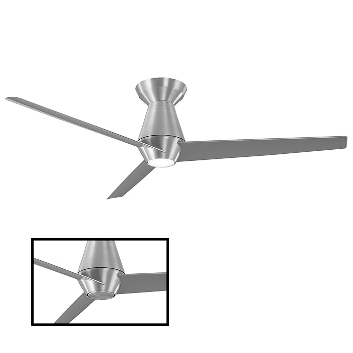 Buy Slim Indoor and Outdoor 3Blade Smart Flush Mount Ceiling Fan 52in