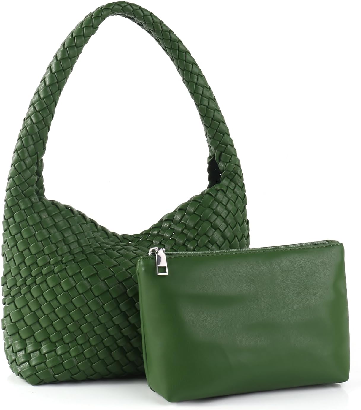 LIKEBAG Woven Handbag for Woman Vegan Leather Shoulder bag and Purse Small Fashion Shopper Totes Ladies Underarm Bags