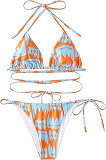 Costume da Bagno da Donna in Due Pezzi Reggiseno Bikini + Slip Bikini per Mare Spiaggia, Nuoto, Surf, Vacanza S-L/S-XL