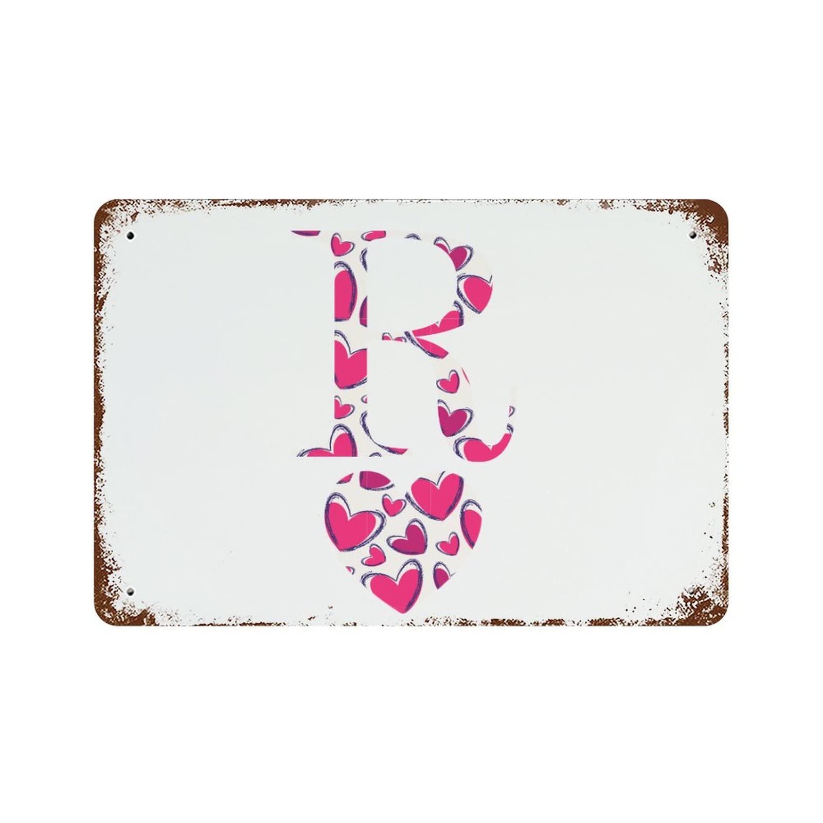 Panneau aluminium lettre R cadeau original Saint-Valentin et fiancailles