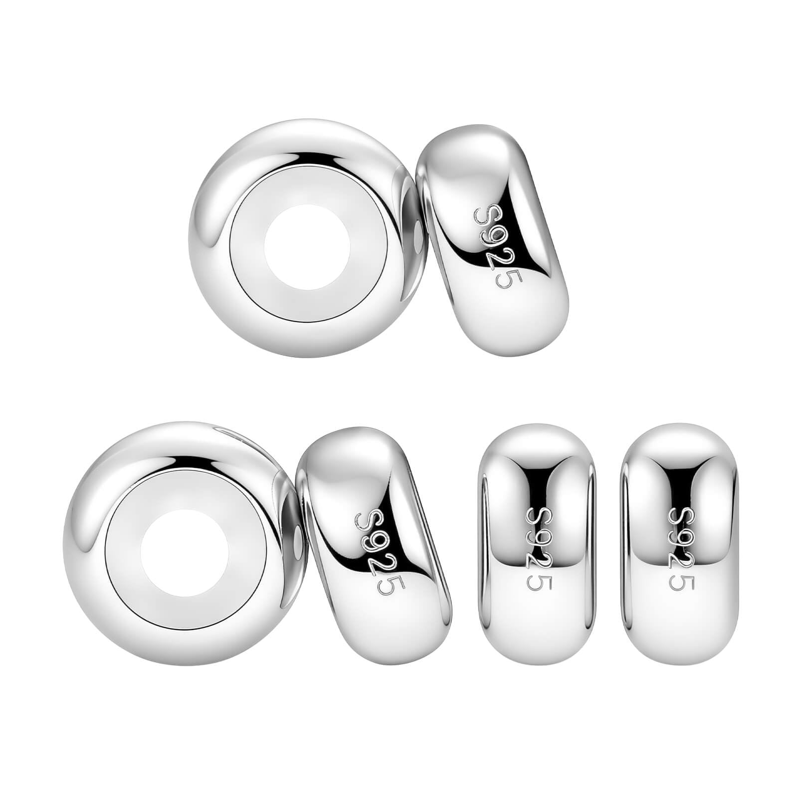 Abalorios clip charms con silicona de goma resistente tope para pulseras 7