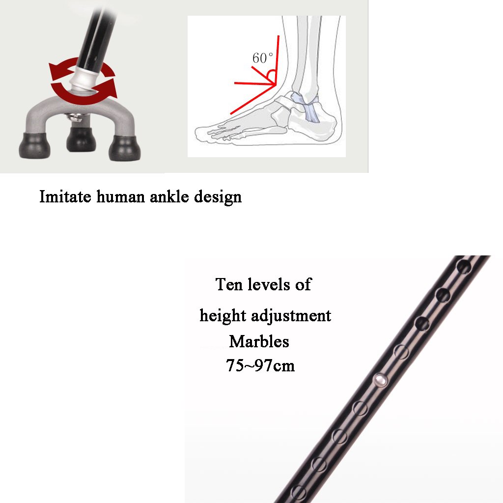 Lekka laska do chodzenia z ergonomicznym drewnianym uchwytem, 10 regulowanych poziomów wysokości, dla mężczyzn, kobiet, zapalenie stawów, seniorów, wsparcie mobilności, nośność 150 kg